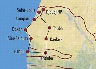 Senegal - Gambia: Land zwischen zwei Flüssen - Karte