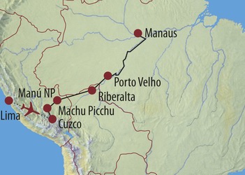 Südamerika, Peru - Bolivien - Brasilien: Transamazonica – von Cuzco in den Amazonas - Karte 