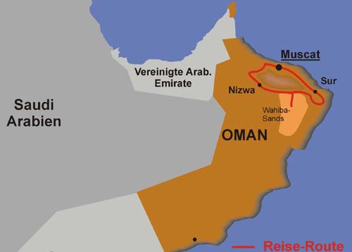 Karte der Oasen der Arabischen Halbinsel